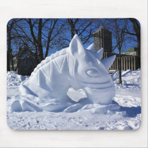 Horse Snow Sculpture, Quebec, Canada Mouse Pad