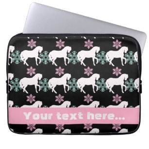 Horse Snowflake Pattern Laptop Sleeve