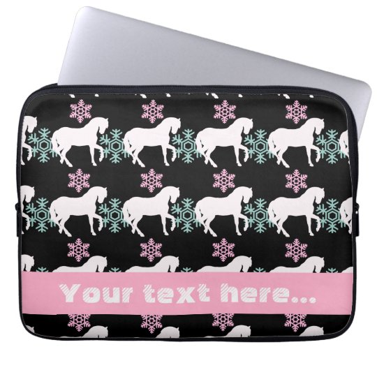 Horse Snowflake Pattern Laptop Sleeve