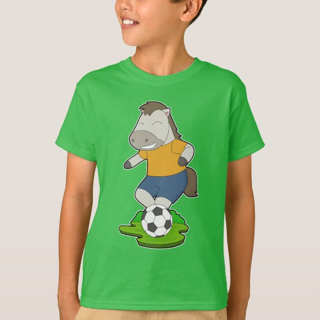Horse Soccer player Soccer T-Shirt (Front)