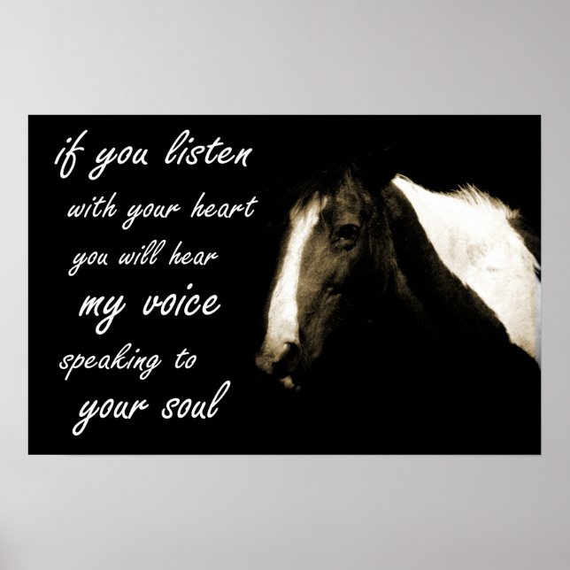 Horse Speaking to your soul Equine Therapy Poster (Front)