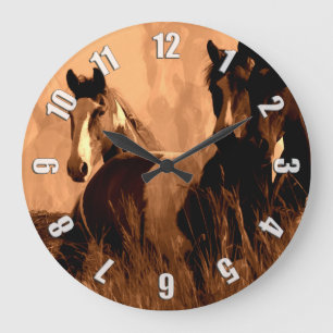 Horse Spirits Large Clock