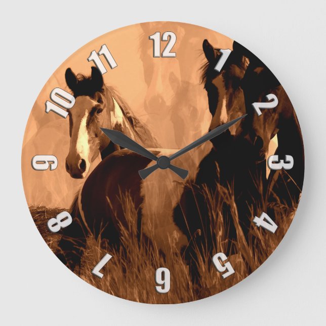 Horse Spirits Large Clock (Front)