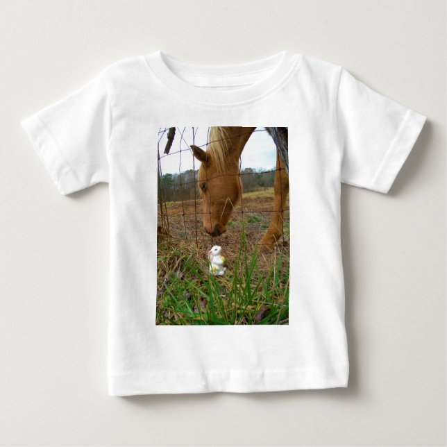 horse & Spring flower Bunny Baby T-Shirt (Front)