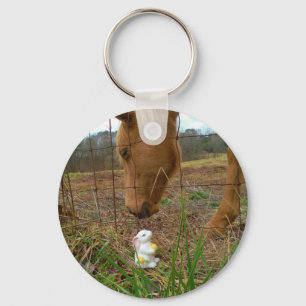 horse & Spring flower Bunny Key Ring