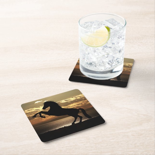 horse square paper coaster (Insitu)
