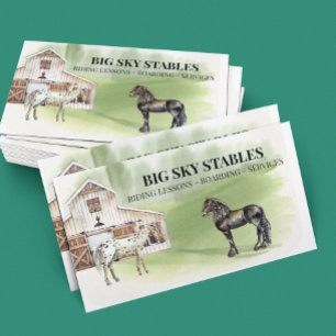 Horse Stables Riding Services Equestrian Business Card