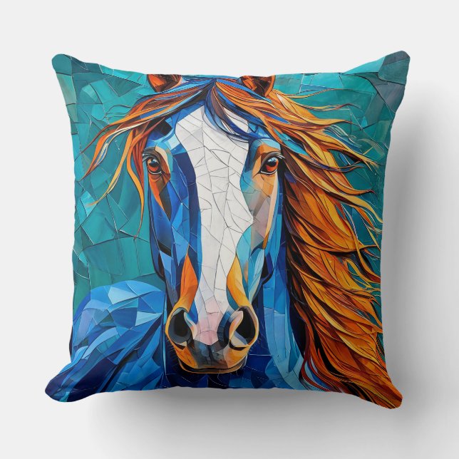 Horse Stained Glass Cushion (Front)