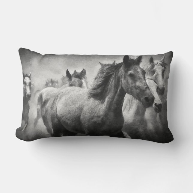 Horse Stampede Lumbar Pillow (Front)