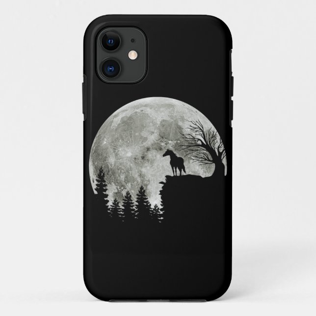 Horse Stand On Mountain Spooky Halloween Moon Case-Mate iPhone Case (Back)