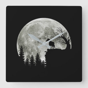 Horse Standing On Mountain Halloween Holiday Gift Square Wall Clock