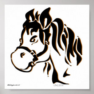 Horse Stencil Poster