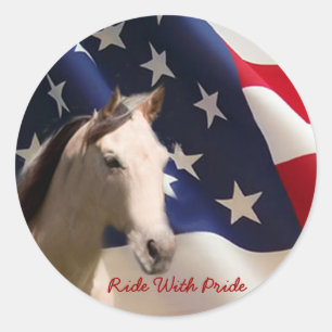 Horse Sticker American Flag