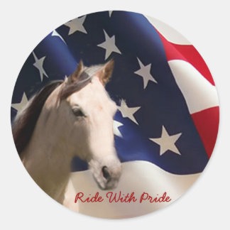 Horse Sticker American Flag