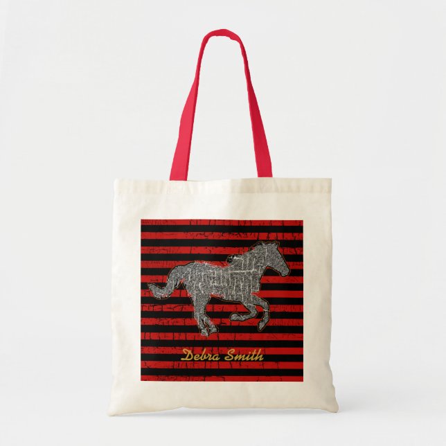 horse & stripes tote bag (Front)