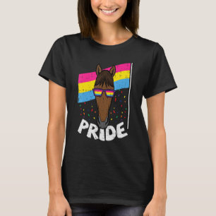 Horse Sunglasses Pansexual Flag Pride Stuff Pan Lg T-Shirt