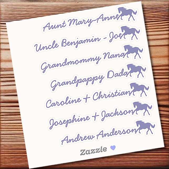 Horse Symbol Custom Guest List 7 Names Calligraphy (Creator Uploaded)