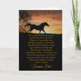 Horse Sympathy Card, Loss of Horse Spiritual Poem Card