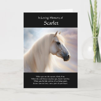 Horse Sympathy Custom Name and Photo Card