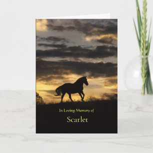Horse Sympathy Custom Name Galloping Horse Card