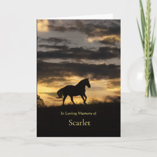 Horse Sympathy Custom Name Galloping Horse Card