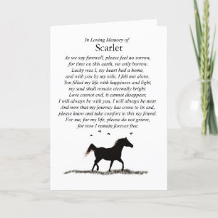 Horse Sympathy Custom Name Spiritual Poem  Card