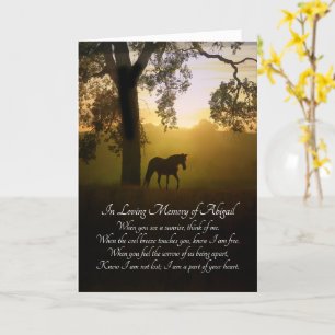 Horse Sympathy Custom Name with Spiritual Poem Card