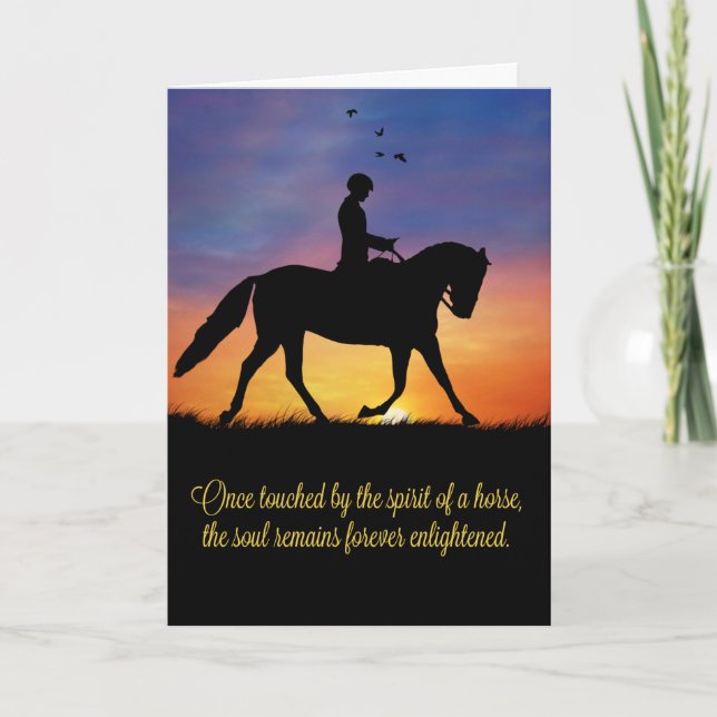 Horse Sympathy with Dressage Rider Card (Front)