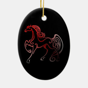 Horse Tails Ceramic Tree Decoration