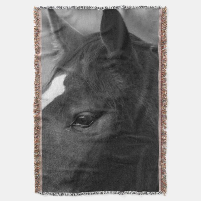 Horse tbcnm throw blanket (Front Vertical)