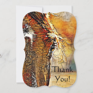 Horse Thank You Flat Note Card