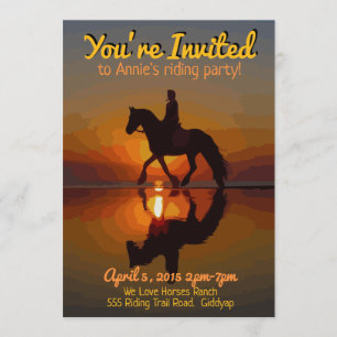Horse Theme Invitation. Horseback Riding Party Invitation