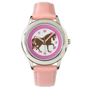 Horse Theme Wristwatch with Pink Details
