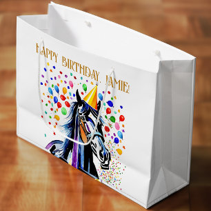 Horse themed birthday party funny elegant large gift bag