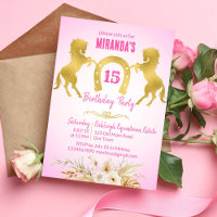 Horse themed birthday party pink and gold