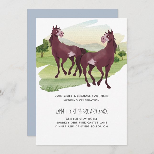 Horse Themed Country Western Rustic Wedding (Front/Back)