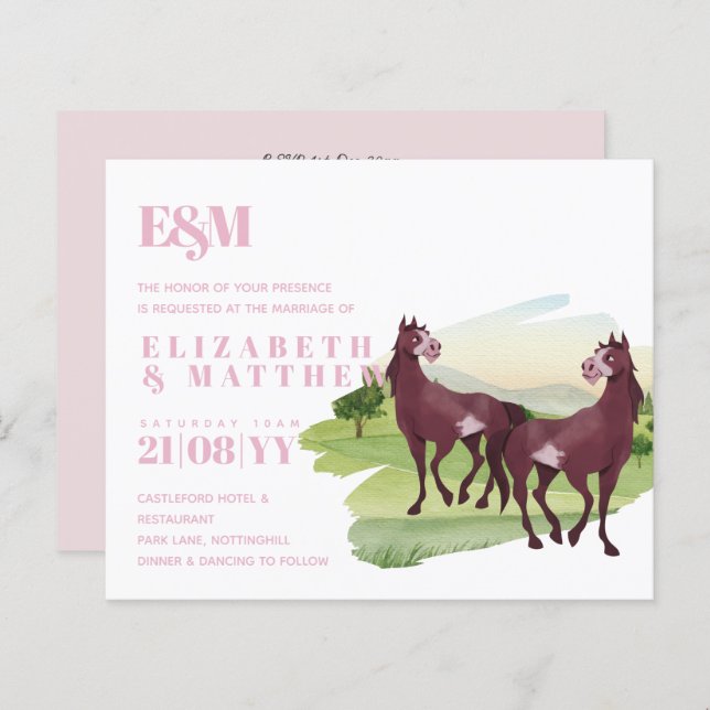 Horse Themed Country Western Rustic Wedding (Front/Back)
