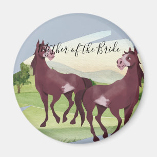 Horse Themed Country Western Rustic Wedding Magnet