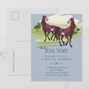 Horse Themed Country Western Rustic Wedding Postcard