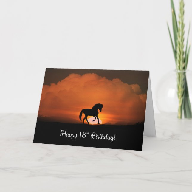 Horse Themed Happy 18th Birthday Card (Front)