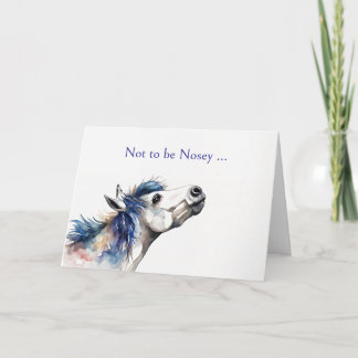 Horse Thinking of You Cute and Funny Holiday Card