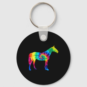 Horse Tie Dye Vintage Hippie Riding Rider Horses Key Ring