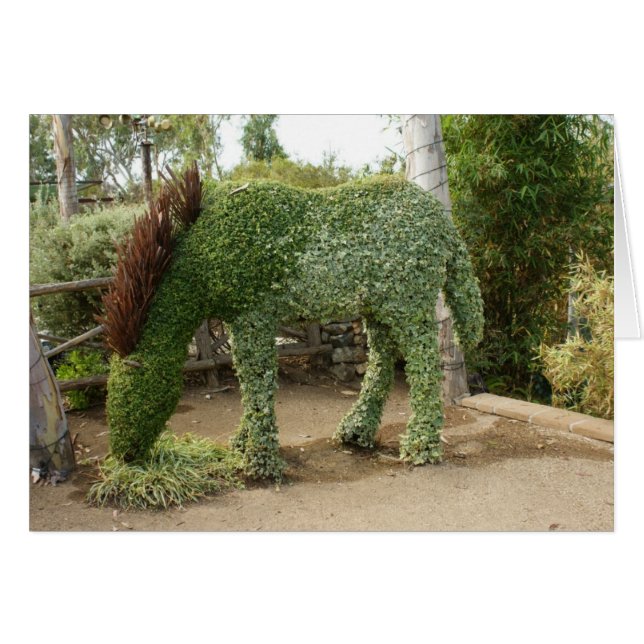 Horse Topiary Greeeting Card (Front Horizontal)