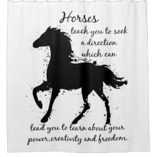 Horse Totem Animal Spirit Guide Tshirt Watercolor Shower Curtain