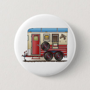 Horse Trailer Camper 6 Cm Round Badge