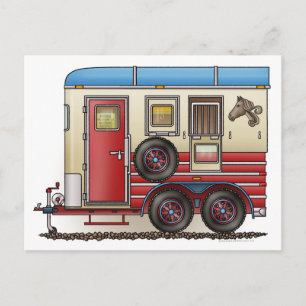 Horse Trailer Camper Postcard