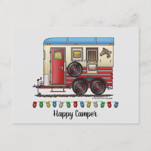 Horse Trailer Camper Postcard