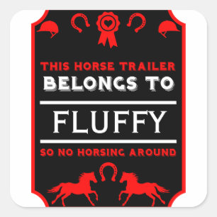 Horse Trailer Horseback Riding Square Sticker
