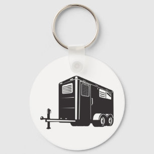 horse trailer viewed from low angle retro style key ring