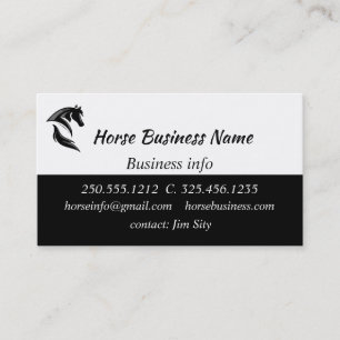 Horse Trainer, Boarding Stables, Riding Lessons Business Card